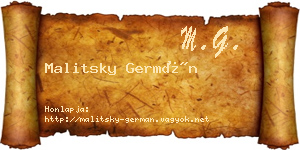 Malitsky Germán névjegykártya